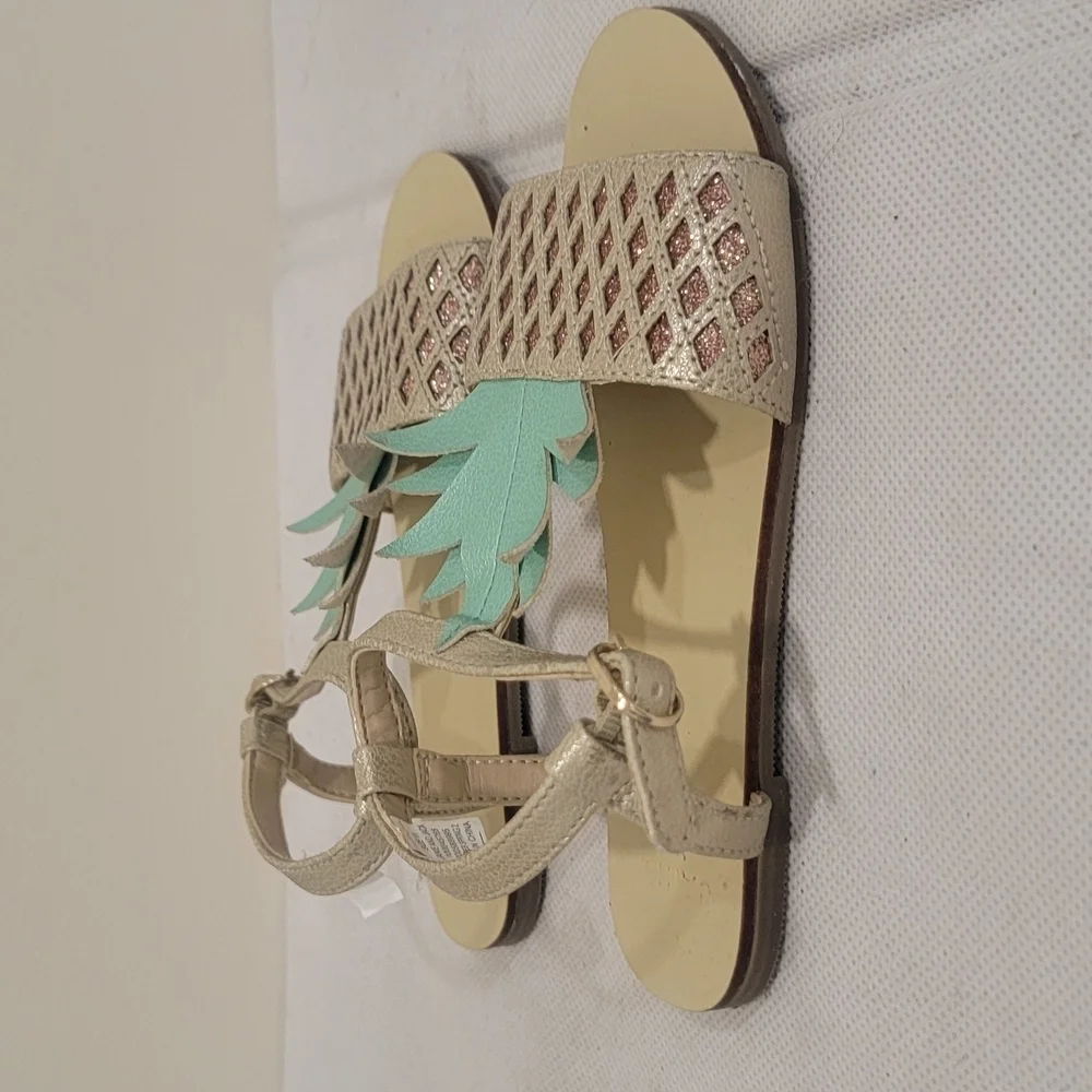 JANIE & JACK TODDLER GIRLS PINEAPPLE SANDALS (sz 11)